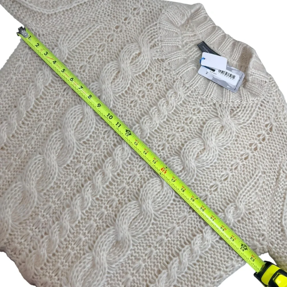 Wooden Ships TUCK CABLE KNIT BOYFRIEND SWEATER in ALABASTER